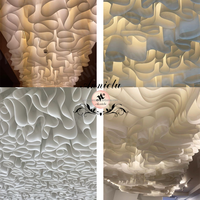 ANNIELU Rideau en papier texturé 3D, décoration de plafond pour mariage, rideaux suspendus pour hôtel, salle de banquet, événement