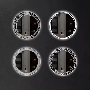 Miroir intelligent de salle de bain BTO moderne rond à LED mural avec écran tactile anti-buée - Product Image 6