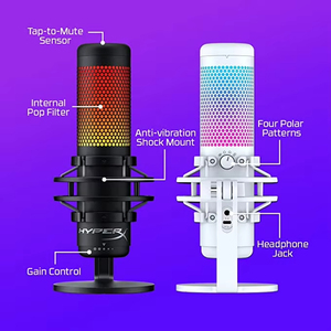 ไมโครโฟน HyperX <span class=keywords><strong>QuadCast</strong></span> <span class=keywords><strong>S</strong></span> รุ่นดั้งเดิม สำหรับคอมพิวเตอร์แบบมีสาย พร้อมไฟ RGB สำหรับอีสปอร์ต การถ่ายทอดสด และการใช้งานด้านเสียง - Product Image 2