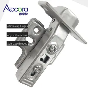 40mm Cup Damping Stainless Steel Soft Close Furniture Hydraulic Full Overlay Slide-on Wooden Cabinet Concealed Door Hinge