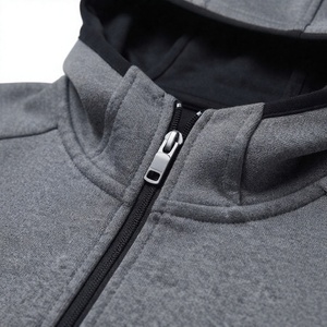 Sweat à capuche zippé gris uni pour homme, en molleton bouclette à séchage rapide, coupe classique, idéal pour la course et le jogging - Product Image 6
