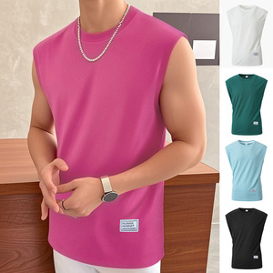 Nuevo chaleco deportivo casual sin mangas para hombre, estilo fitness, con letras bordadas, de secado rápido, para verano. - Product Image 3