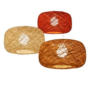 Lámpara de Techo Redonda de Ratán Tejido con Bolas de Cáñamo, Estilo Americano Creativo, con Luz LED de una Sola Cabeza, para Sala de Estar, Dormitorio, Comedor, Estudio - Product Image 3