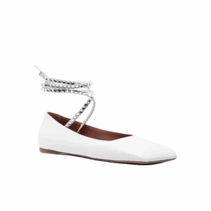 Primavera estate ragazze scintillanti strass scarpe stringate alla moda da donna a punta quadrata Comfort <span class=keywords><strong>ballerine</strong></span> bianche <span class=keywords><strong>nere</strong></span> - Product Image 5