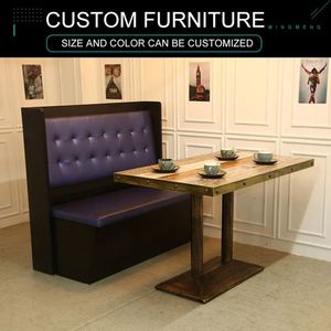 Tables et chaises de restaurant Meubles de cafétéria American Diner, Ensemble de meubles de restaurant Sièges de banquette canapé - Product Image 2