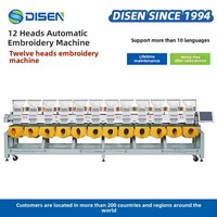 Nouvelle machine à broder industrielle entièrement automatique à 12 têtes, grand chapeau à broderie plate pour tissu