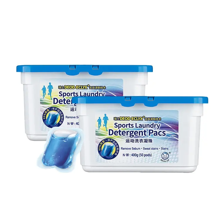 Détergent liquide ménager Dosettes de lessive Capsules de détergent Boîte de nettoyage quotidien ménager Emballage Stérilisation hautement efficace
