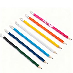 Crayons en bois graphite personnalisés en vrac avec logo imprimé, blancs et vierges, avec gomme, papeterie promotionnelle Jw1146 - Product Image 1