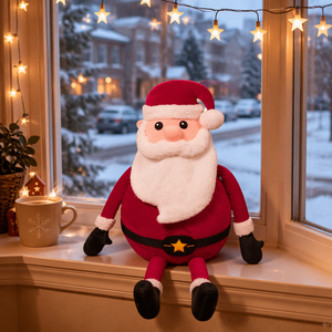 Poupée en peluche Père Noël extra-large et ornement décoratif, rembourrage en coton PP - 100-150 cm, cadeau de Noël parfait pour les adolescents et les adultes - Product Image 6