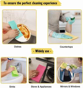 Paños de Cocina Suecos Reutilizables, Paño Ultra Absorbente para Lavar Platos, Paño de Esponja de Celulosa, <span class=keywords><strong>Trapo</strong></span> de Limpieza - Product Image 5