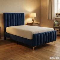Lit rembourré en tissu moderne, confortable, de luxe haut de gamme, dernier design 2026