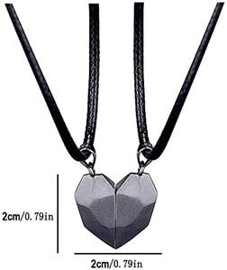 แฟชั่นที่ต้องการหินแม่เหล็กสร้อยคอคู่ที่สร้างสรรค์สร้อยคอจี้หัวใจสองดวงสำหรับคู่รัก - Product Image 5