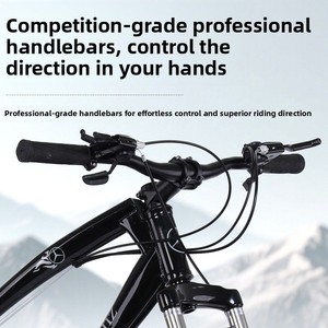 Vélo de montagne tout-terrain en acier à haute teneur en carbone, vitesses 21-24, freins à double disque, pour adultes, adolescents et collégiens - Product Image 4