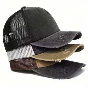 Gorra Trucker de 5 Paneles de Algodón para Verano, Estilo Hipster Unisex, Vintage, con Hebilla Metálica - Product Image 1