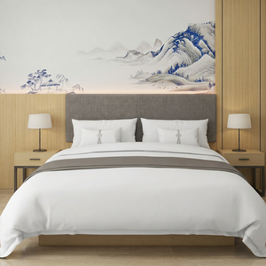 Modern Minimalist Hotel Bedroom Furniture Set King Size Bed Solid Wood Eco-Friendly Durable School Serviced Apartment Guesthouse - Product Image 1