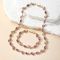 Bracelets et collier Resoul Tulip, bracelet en cristal, collier en strass, ensembles de bijoux de mariage tendance