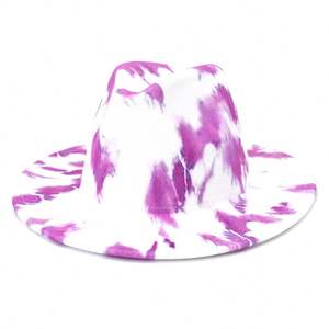 Chapeau cloche ajustable en organza tie-dye coloré X1670 avec large bord et ruban et cordon pour les voyages en extérieur et un style décontracté - Product Image 3