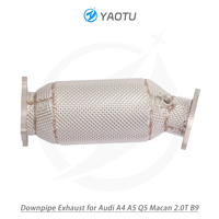 Collecteur d'échappement droit YT Performance avec faux catalyseur et bouclier thermique pour Audi A4 A5 Q5 Porsche Macan 2.0T Modèle B9