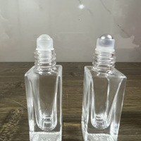Personnalisation - Flacon en verre carré à roulement à billes de 7 ml, élégant, portable, haute étanchéité, pour parfum et huile essentielle