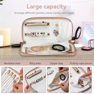 Bolsa de Almacenamiento de Joyas de Cuero PU Personalizada para Mujer, con Cierre, Ligera, Impermeable, para Collares, Anillos, Pulseras - Organizador Elegante - Product Image 5