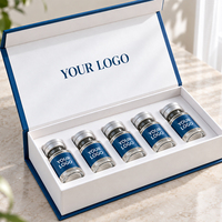Boîte d'emballage magnétique pour flacon de peptide de 10 ml avec logo personnalisé, boîte en papier rigide recyclable, aimant pour flacons de peptide, boîtes cadeaux