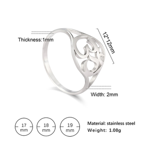 Yoga indio Om anillos de dedo de acero inoxidable Mandala gótico talismán amuleto Casual anillo joyería regalo para Mujeres Niñas Mujer - Product Image 6