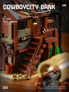 West Cowboy City Bank LED House Modular Buildings <b>Blocks</b> City View Architecture Brick Model Kit Boys Toy Adults Kid Gift 1299PCS - Product Image 5