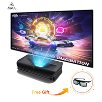 Projecteur laser TV 4K à ultra courte focale AWOL VISION LTV 3000 3500 Pro 3D HDR10 Android 9 Smart Home Cinéma pour usage domestique