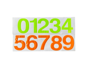Autocollants réfléchissants numérotés, vert fluorescent, <span class=keywords><strong>orange</strong></span>, autocollants de sécurité en PVC auto-adhésifs pour véhicule et boîte aux lettres - Product Image 3