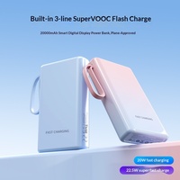 Batterie externe portable 10000 mAh en promotion avec charge ultra-rapide 22,5 W, 3 câbles intégrés, design léger et fin