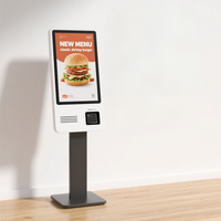 Kiosque à écran tactile capacitif mural pour utilisation en intérieur Commande en libre-service Paiement Lecteur de code QR Lecteur de code-barres POS