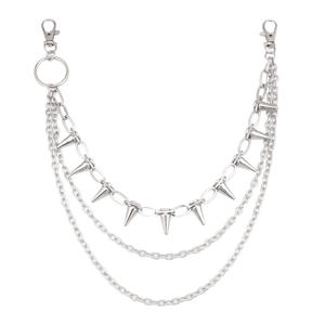 Cadena de cintura unisex de aleación de zinc con púas estilo punk, joyería multicapa para fiestas hip hop, para conjuntos con jeans. - Product Image 3