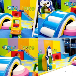 Tùy chỉnh bán buôn trong nhà trẻ em mềm CHƠI thiết bị thiết lập bên trong sân chơi cho trẻ em sân chơi trong nhà nhựa đôi trượt công viên - Product Image 3