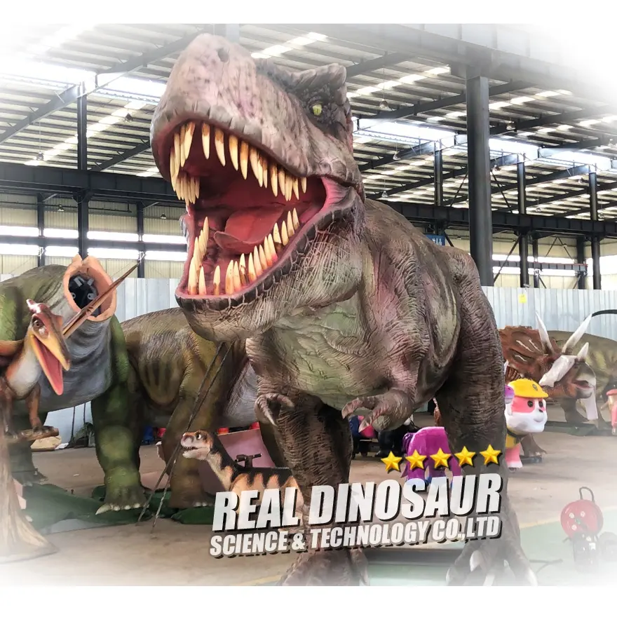 Привлекательная аниматронная модель роботизированного динозавра для парка