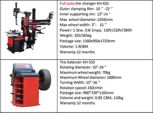 Hội thảo lốp Changer và cân bằng bánh xe Combo xe loại bỏ lốp Máy bánh xe liên kết