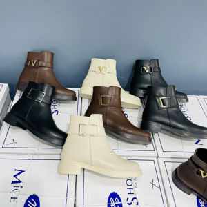 Bottes pour femmes à boucle et fermeture éclair, bottes décontractées à talon court, chaussures 5 cm 36-40, fabriquées en Turquie - Product Image 1