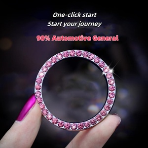 Otomatik tek tıklama motoru düğme kapağı <span class=keywords><strong>Sticker</strong></span> araba aksesuarları iç dekorasyon araba iç etiket dekorasyon - Product Image 3
