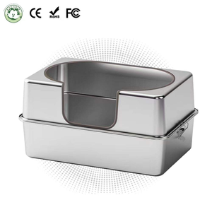 Bac à litière pour chat en acier inoxydable personnalisé sans clips Toilette pour chat de compagnie Taille extra-large Conception épaissie et surélevée - Product Image 1