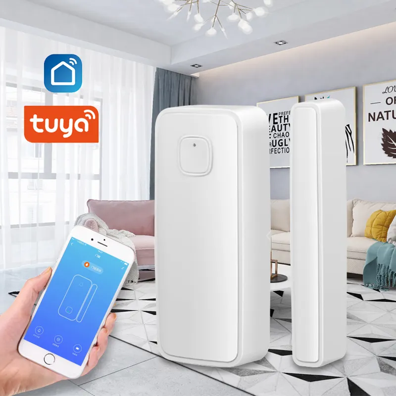 Tuya WiFi puerta ventana Sensor alerta Smart Life puerta Detector magnético alarma evitar antirrobo seguridad antirrobo Aplicación mensaje advertencia