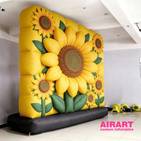 Mur de fleurs gonflable de 8 pieds x 8 pieds pour la décoration de mariage, mur de fleurs artificielles personnalisé pour les idées de fête