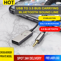 Großhandel Custom Aluminium legierung 3,5mm Audio-Buchse Auto BT-Verbindungs kabel HD-Audio mit USB für Mobiltelefon Brandneuer Zustand