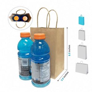 Custom logo Plain Brown Kraft Paper <b>Bags</b> with Twisted Handles 5.3x3.5x8.5 Inches - Product Image 3