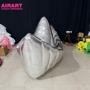 Modèle de <span class=keywords><strong>bateau</strong></span> en PVC argenté pour accessoires d'événements, <span class=keywords><strong>bateau</strong></span> gonflable pour idées de fêtes de carnaval - Product Image 2