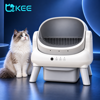 Litière pour chat QKEE, modèle à design ouvert, électrique et automatique, avec contrôle intelligent par application, écologique et anti-odeurs
