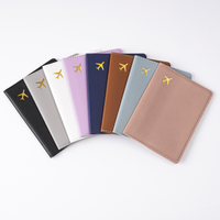 Ensemble porte-passeport en cuir bleu personnalisé avec logo en or couverture de l'organisateur de style de la mode et étiquette de bagage pour les voyageurs