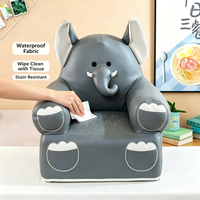Fauteuil enfant en forme d'animal mignon avec empreintes de pattes, en cuir PU souple, siège confortable pour salon et chambre à coucher
