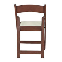 Chaise pliante rembourrée en résine marron foncé avec grain de bois