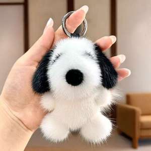 Llavero de Perrito Adorable, Colgante de Moda con Diseño de Perro, Creativo, de Piel Sintética de Visón, para Parejas, para Llaves de Coche, Bolso, Joyería, Accesorios - Product Image 2