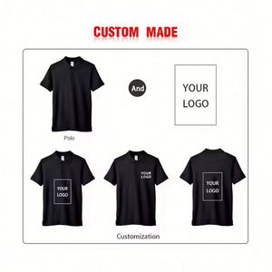 Design Custom Logo Design Work Team Sports Plain Knitted Fabric Solid Men's Cotton Short Sleeve for Polo Shirt - Product Image 4