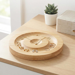 Solid Wood Multi Shaped Bracelet Display Tray Jewelry Storage Organizer For Store Gift Use Natural Material SPTP0002 - Product Image 3